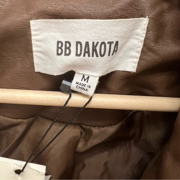 NWT BB Dakota Faux Leather Jacket w/ Zipper & Asymmetrical Collar - Picture 10 of 10